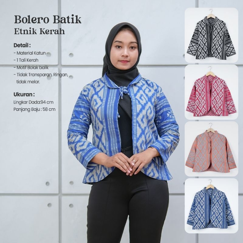 Bolero Kerah Batik Motif Etnik -Naira Batik