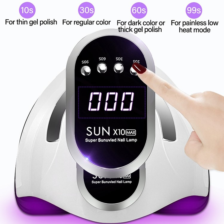 Pengering Kutek UV Lamp Nail Dryer Sensor with LCD Display - X10 MAX - 7CHR1CWH White