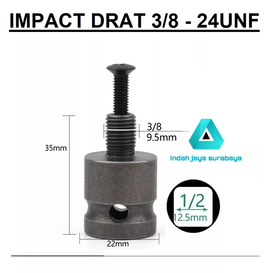 adaptor impact wrench ke kepala bor konektor sambungan impact wrench jadi bor adapter bor impact 3/8