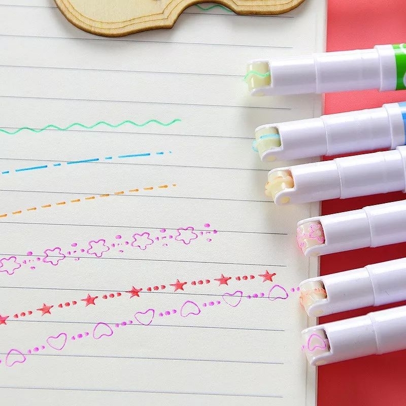 

Pulpen Garis Pulpen linear Pen Garis Pen linear spidol garis garis line marker garis Highlighter curve Stabilo motif 6 PCS HIGHLIGHTER MOTIF HIGHLIGHTER PEN