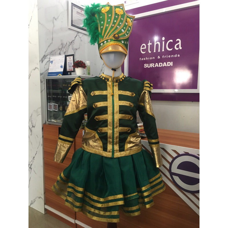 Baju Mayoret Hijau Gold/Baju Mayoret Simpel/Baju Mayoret Drumband