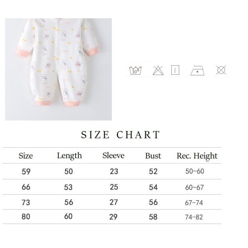 Sleepsuit Piyama Bayi Cotton Import Newborn-12 bln | Romper Piyama Bayi M367