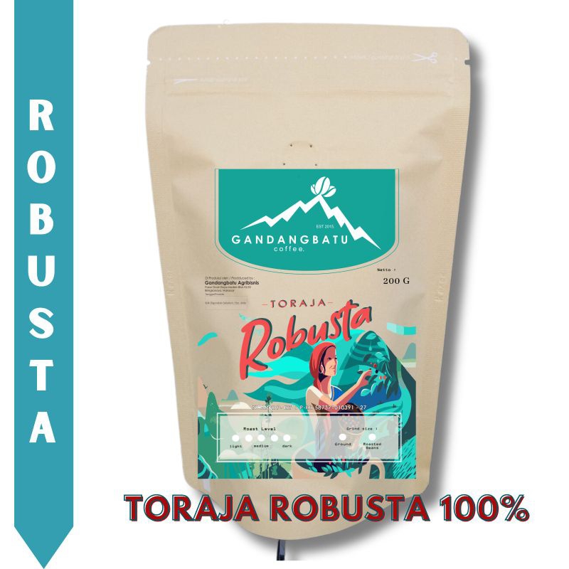 

Kopi Toraja Robusta biji sangrai atau kopi bubuk