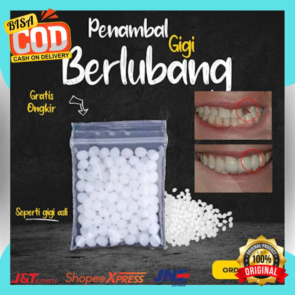 Temtooth Gigi Palsu Permanen Penambal Gigi Gigi Palsu Butir Penambal gigi HQ Lem gigi