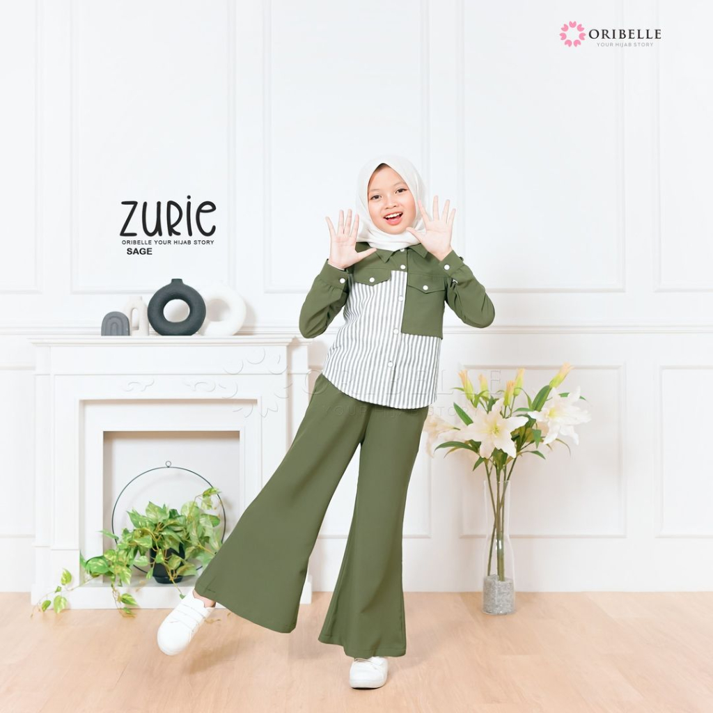 Zurie set anak remaja Fashion wanita muslimah stelan anak mewah terbaru 2023