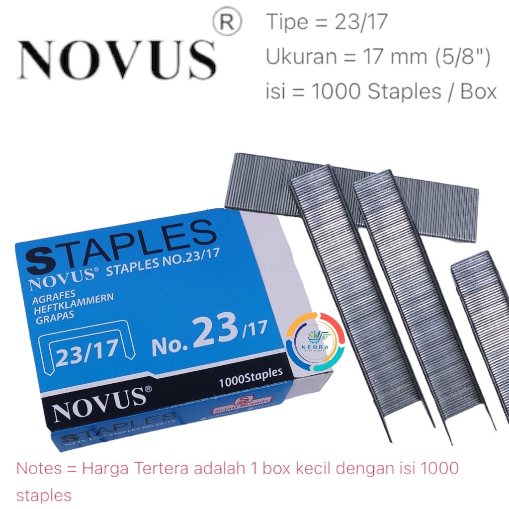 

Novus Isi Stapler Jilid 23/17 | Staples 17 mm