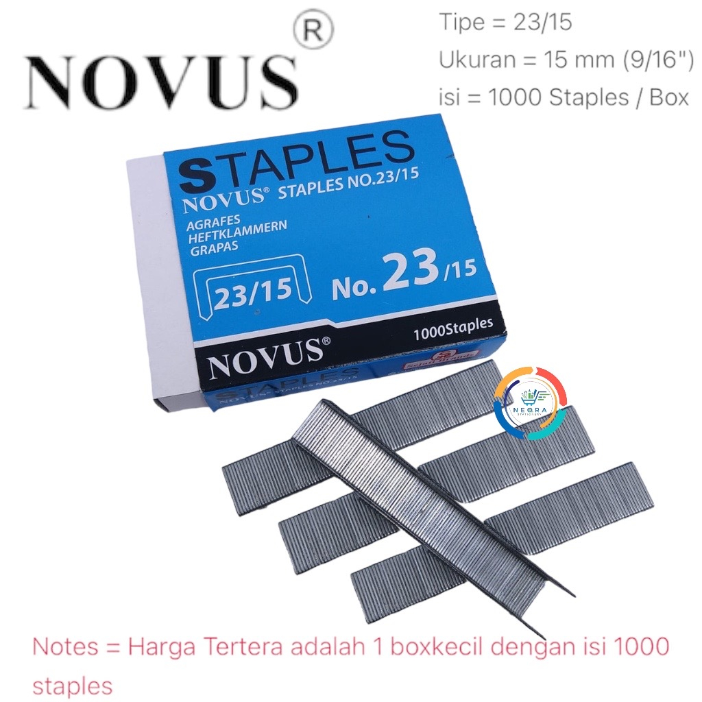 

Novus Isi Stapler Jilid 23/15 | Staples 15 mm