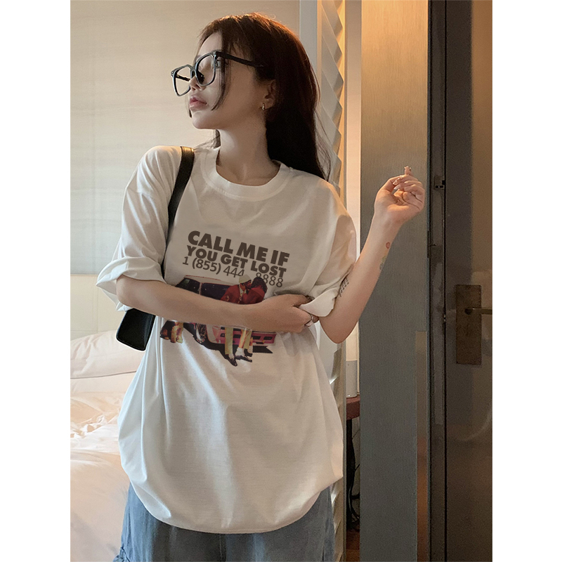 baju atasan wanita terbaru kaos american retro creative design printed baju kaos wanita lengan pendek oversize kaos couple