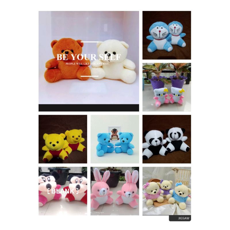 boneka beruang mini 15cm/boneka bear lucu/boneka karakter/boneka wisuda/boneka capit