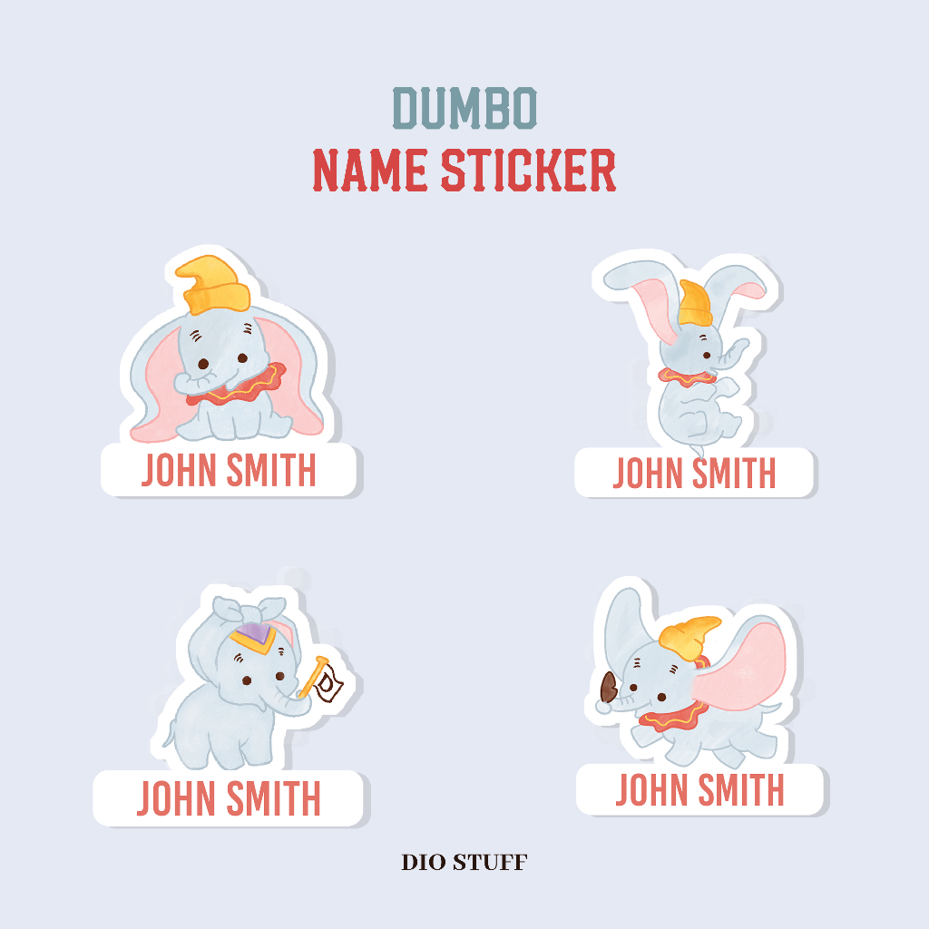 

Sticker/Label Nama Disney Kartun Dumbo/Toy Story/ Winnie The Pooh Lucu Anak-anak (70 pcs)