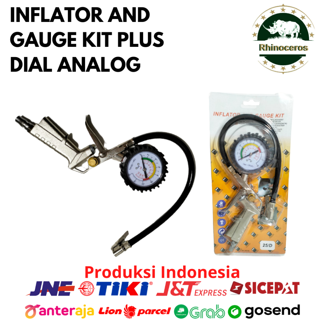 Inflator Alat Ukur Isi Tekanan Angin 3 in 1 Semprotan Angin Kompresor