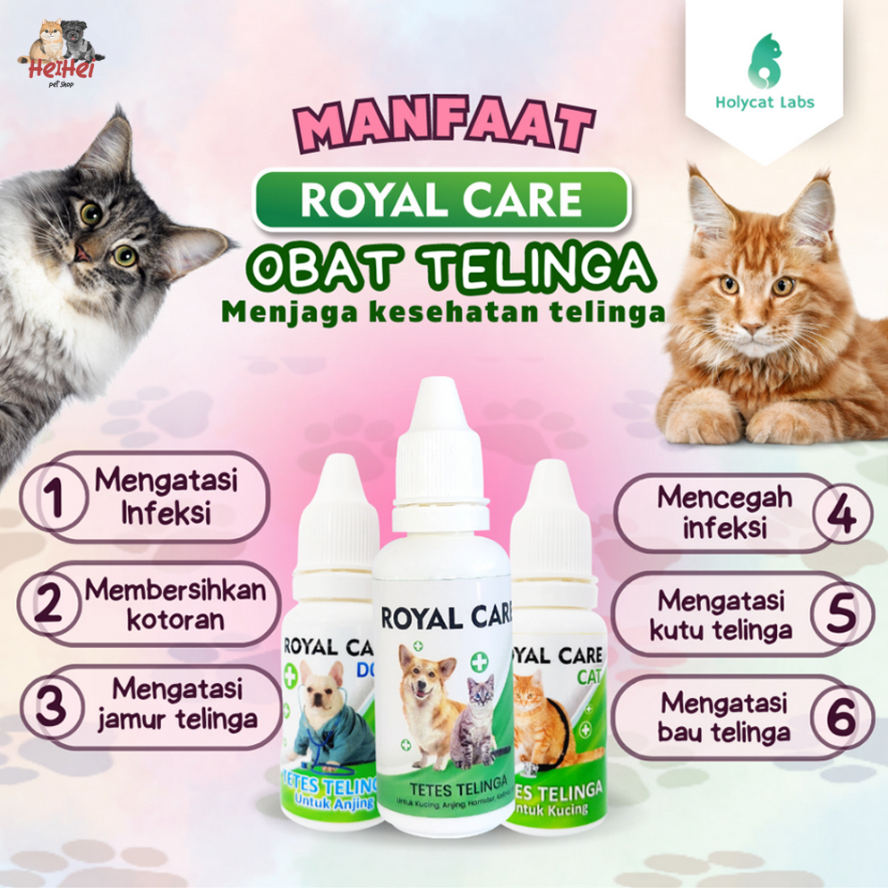 Royal Care Obat Tetes Pembersih Sakit Telinga Kucing Anjing Kelinci Hamster Hewan - Healthy Ear Dog Cat