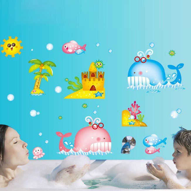 Ikan Paus Laut Lucu AY9110 - Wallstiker Dinding Kamar Tidur Anak Wall Sticker Aesthetic