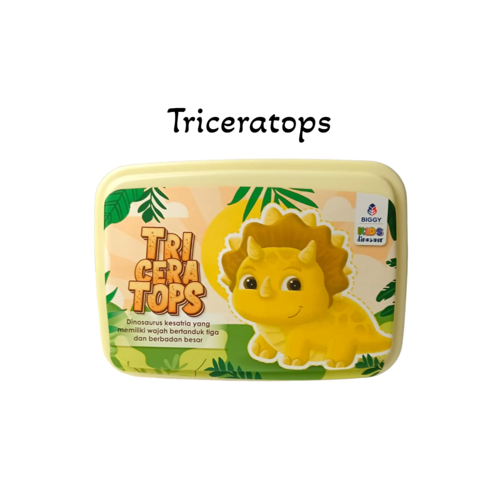 Tempat Makan Sekat BIGGY MOON / Lunch Box Anak Souvenir Ulang Tahun Dinosaurus Dino Dinosaurs