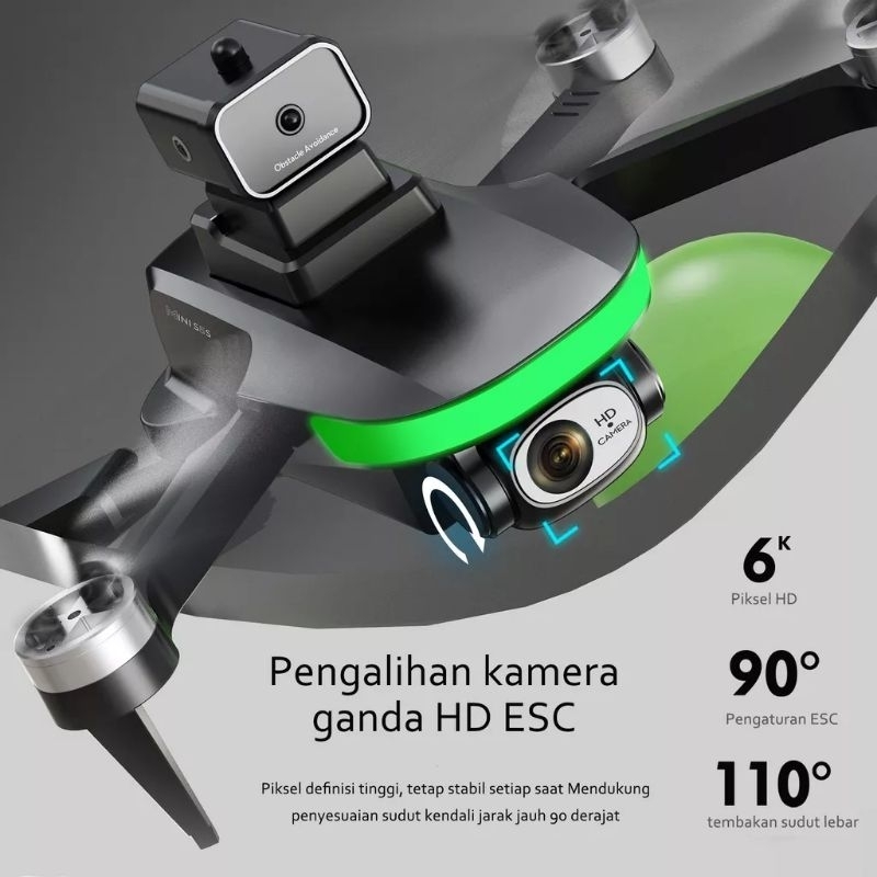 PROMO 11 HARI !! Drone S5S Brushles 6K kamera &amp; optical flow