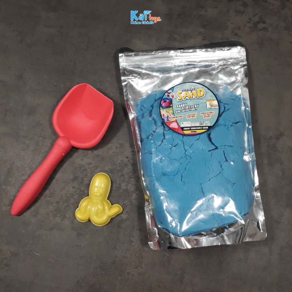 Mainan Anak Pasir Ajaib 1 kg Sekop Cetakan / Mainan Sensori Anak Magic Sand Refill / Pasir Kinetik 1000 gram