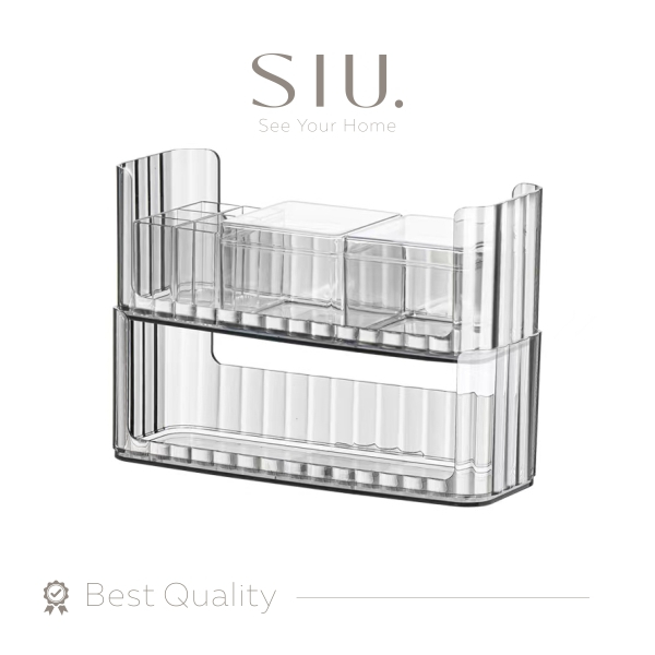 Rak Akrilik Susun Kosmetik Makeup Organizer Penyimpanan Multifungsi