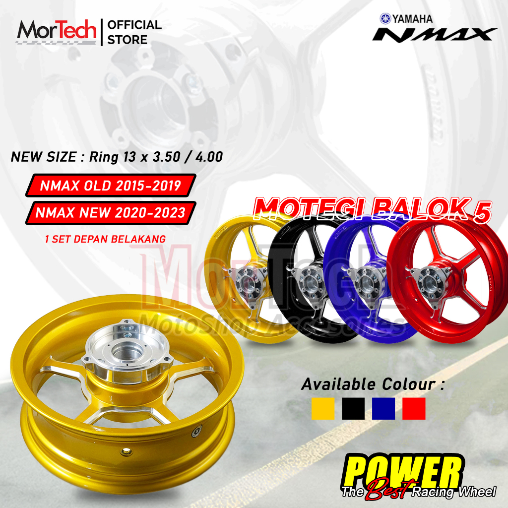 Velg Power Motegi Yamaha Nmax Old - All New Nmax Pelek Racing Tapak Lebar Uk.350/400 Ring 13 Suport 