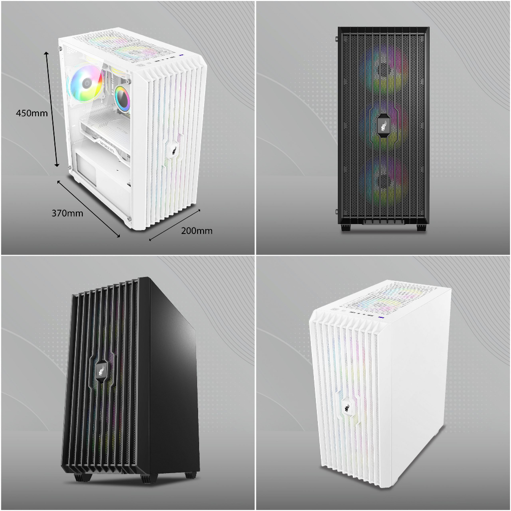 INFINITY POSEIDON V3 Black + 3 Fan RGB Casing PC Gaming