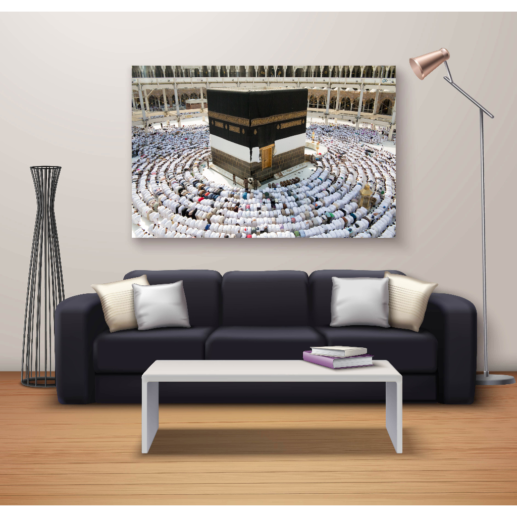 Dekosistem MKH1 - 30x40 Hiasan Dinding kayu Pajangan rumah gambar Kakbah Yang Indah
