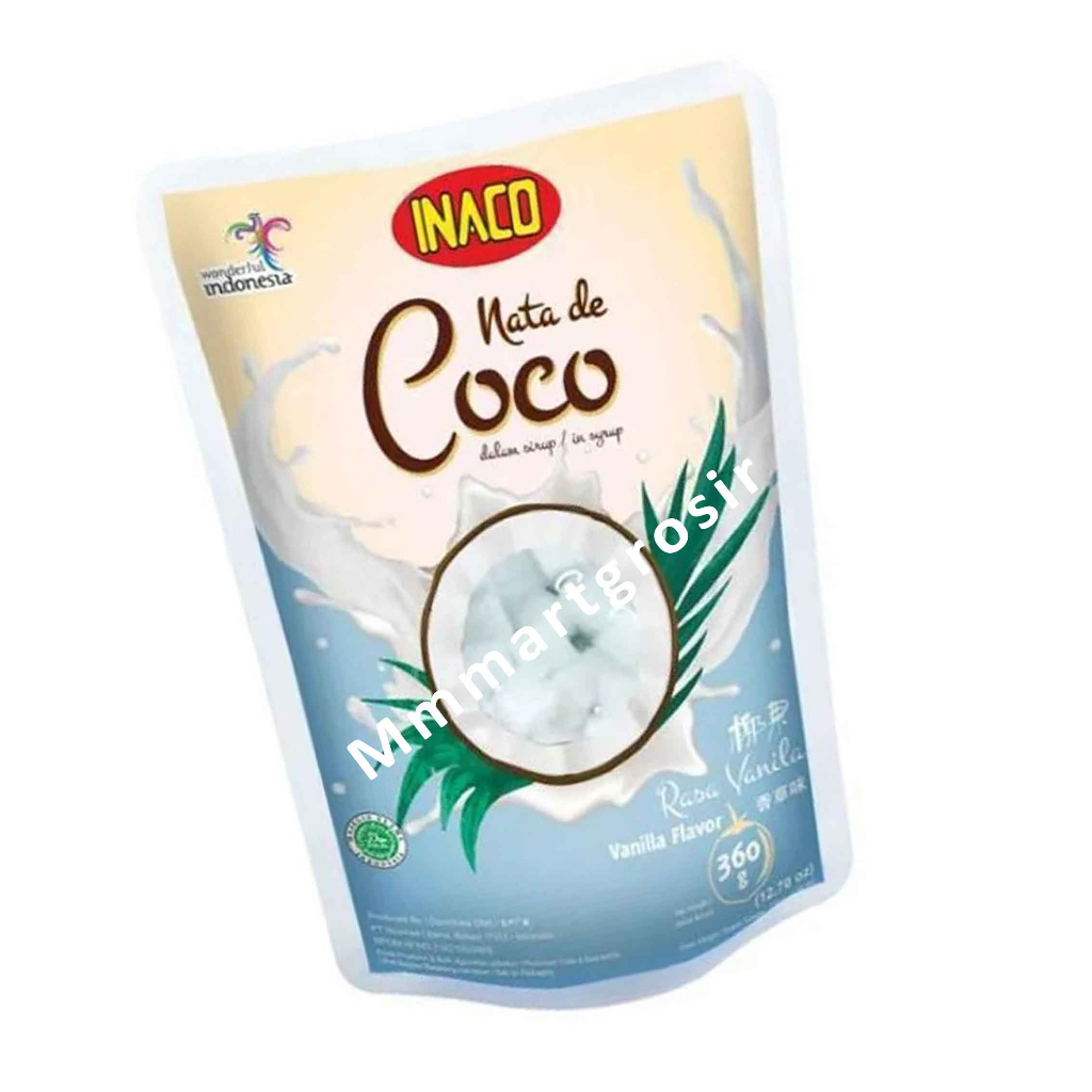 Inaco Nata De Coco / Minuman Coconut Gel / Minuman Rasa Vanilla Flavor / 360gr