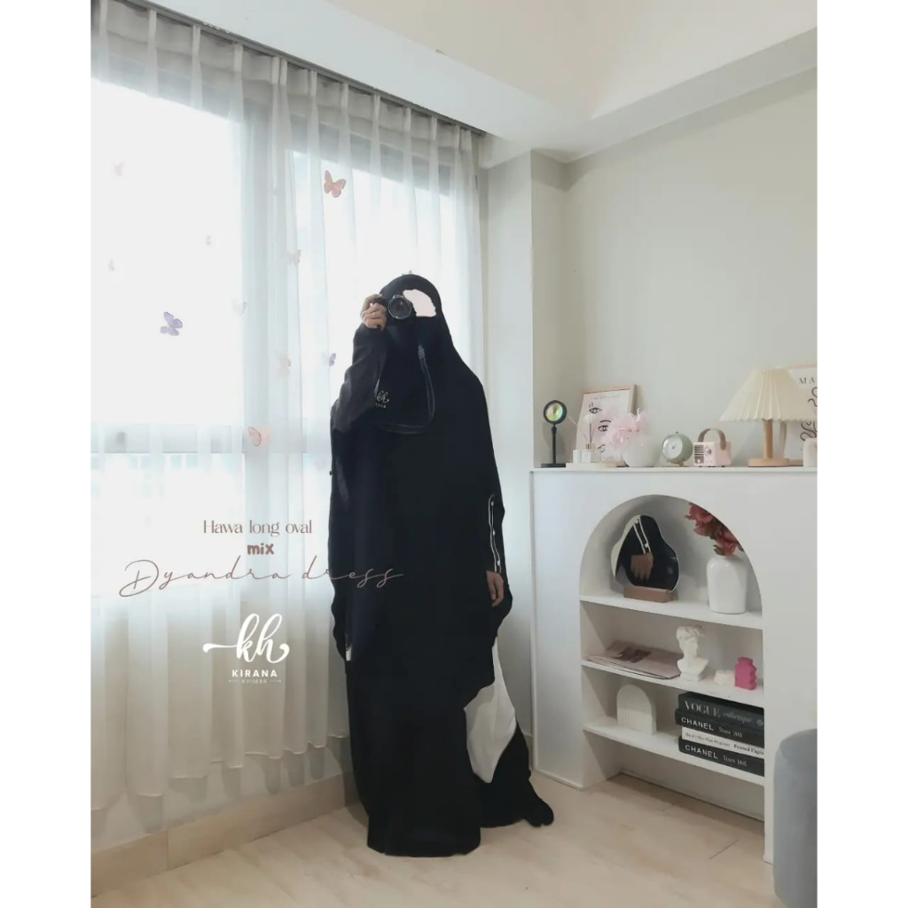 Kirana Khimar * French Khimar Long Oval Lyodra Dress | French Khimar Dior Silk Mix Florance | Hijab 