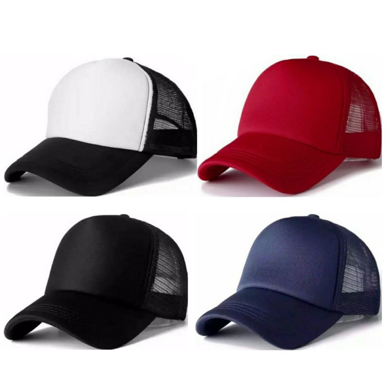 topi jaring polos / trucker polos / topi jaring hitam polos