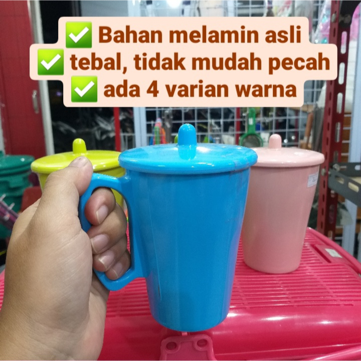 ✨Aneka Jaya Plastik✨ Mug tinggi melamin tebal / cangkir tutup / gelas minum / mug phoenix tinggi / g