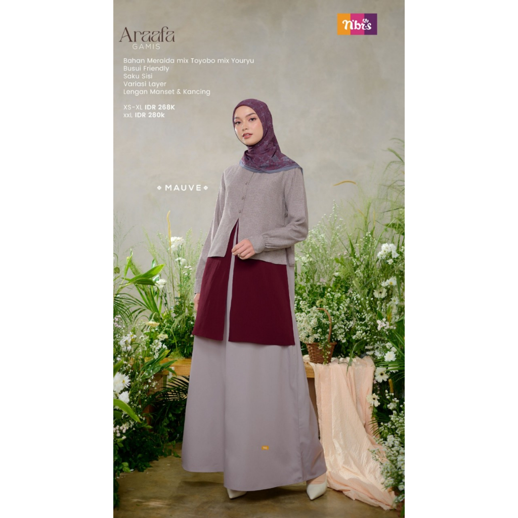 Gamis model 2 in 1 Araafa Nibras