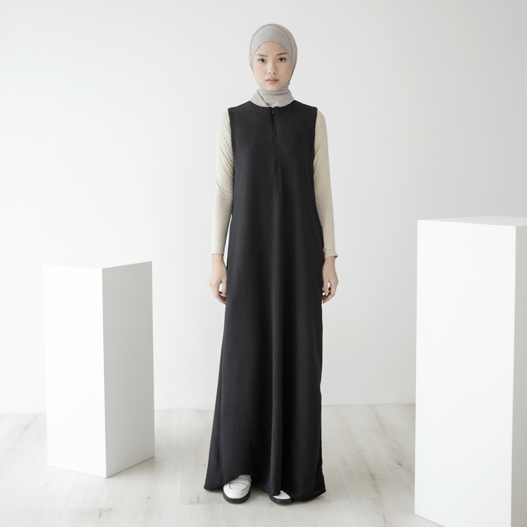 Ameera by Aska Label - Innerdress wanita dress sleeveless tanpa lengan, bahan crinkle anti kusut busui friendly