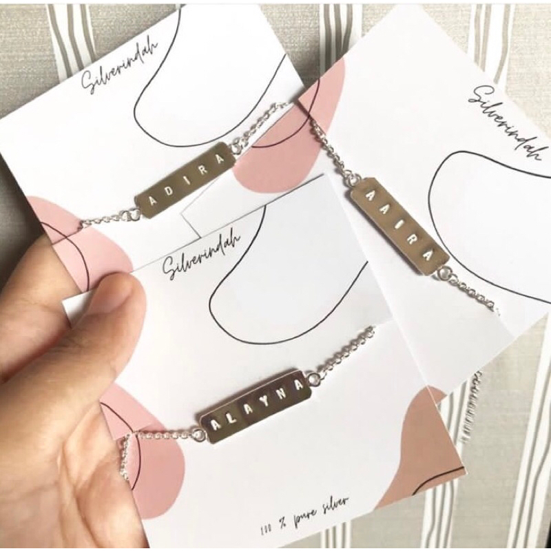 kalung plat nama perak asli