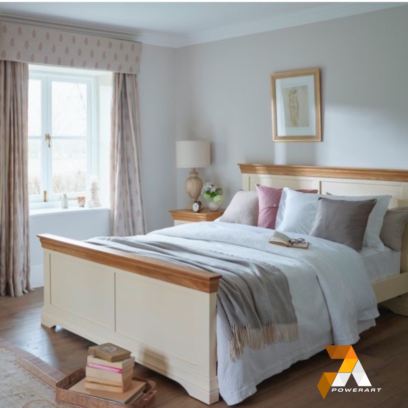 DIPAN TEMPAT TIDUR MINIMALIS DUCO PUTIH RANJANG KAYU DUCO PUTIH