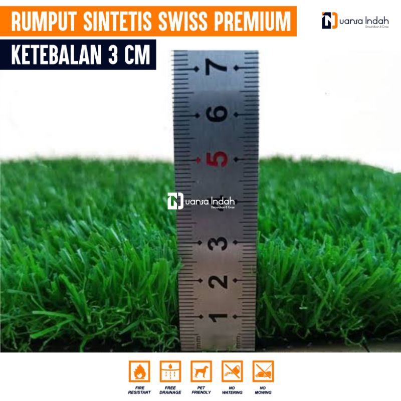 RUMPUT SINTETIS SWISS PREMIUM UKURAN 50 CM x 5 METER