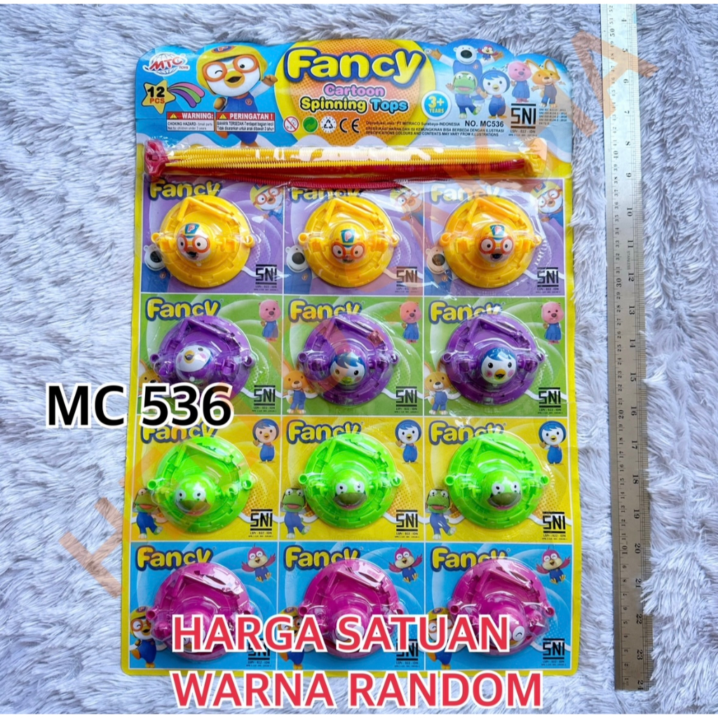 MAINAN FANCY CARTOON SPINNING TOPS MC 536 GANGSING PORORO TARIK TARIKAN LUCU WARNA WARNI BAGUS MURAH MERIAH CERAH