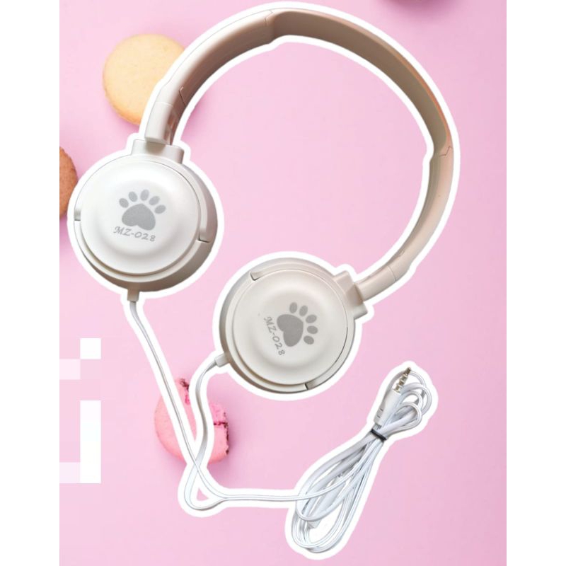 Headphone Macaron Cartoon MZ-028 / Headset kabel Extra Bass