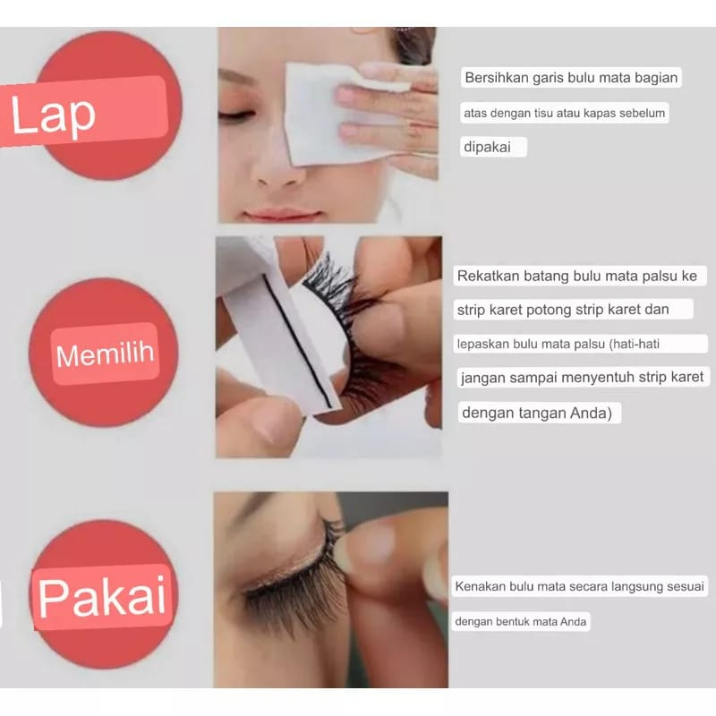 MRCAISEN LEM BULU MATA REFILL 20 pasang free kotak eyelash glue langsung tempel strip lem bulu mata eyeliner bulu mata L007