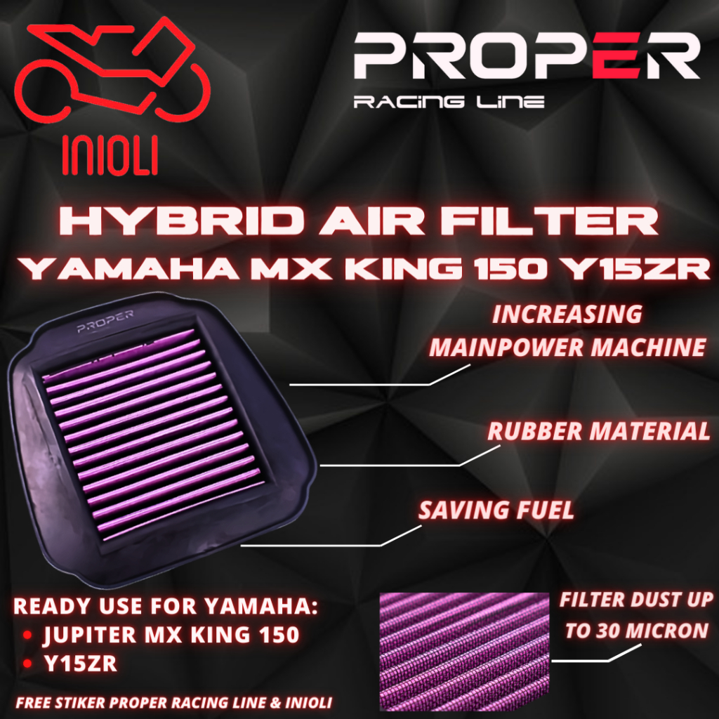 FILTER UDARA PROPER RACING LINE YAMAHA JUPITER MX KING 150 Y15ZR HYBRID AIR FILTER SARINGAN UDARA MO
