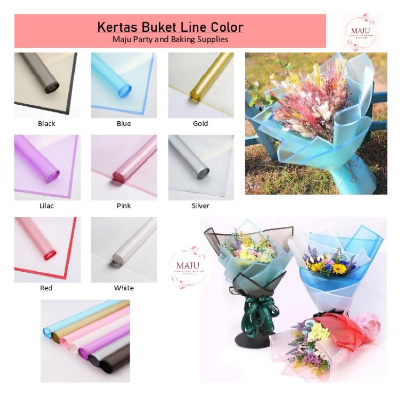

(20 lembar per pax) Kertas Buket Line Color / Flower Wrapping / Kertas Bunga / Flower Paper / Cellophane Paper / Kertas Kerajinan Bunga