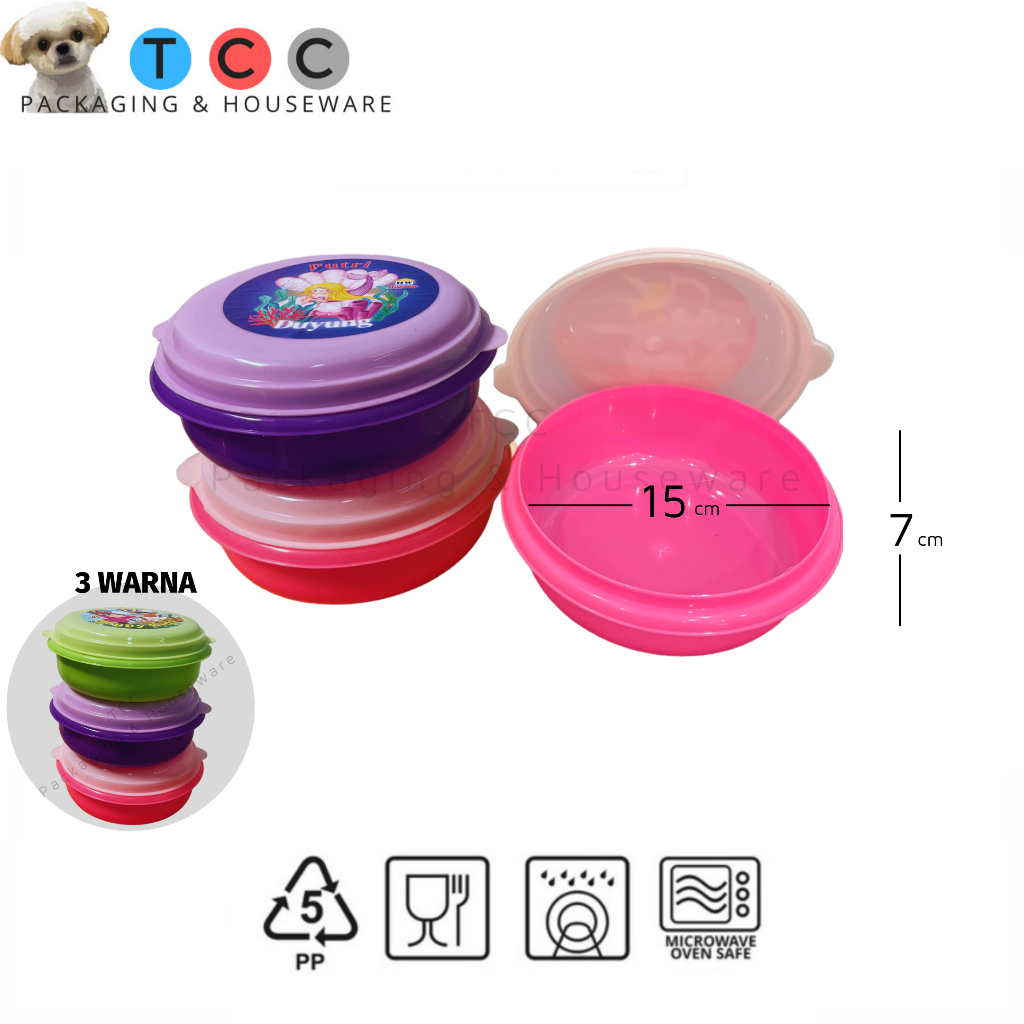 Kotak Bekal Anak Bulat Ompreng Bali Tanpa Sekat  Plastik Tempat Penyimpanan Makanan