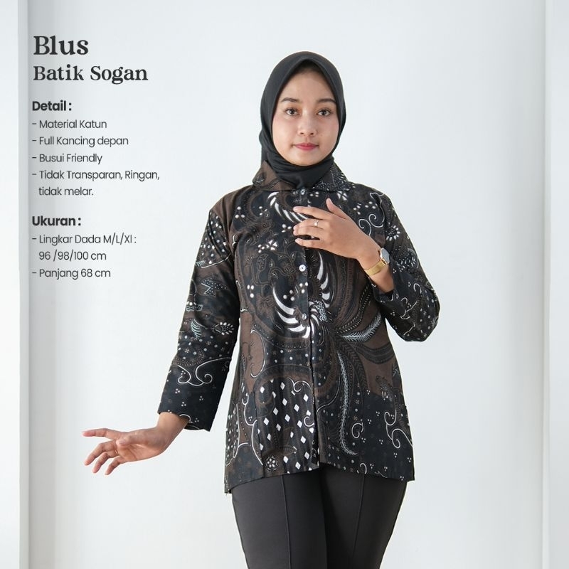 Blus Batik Sogan - Naira Batik