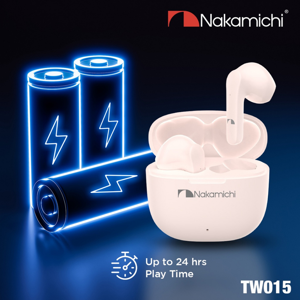 TWS Nakamichi TW015 True Wireless Bluetooth Earphone BT5.3 With HD Mic Suport Call Earbuds Gaming Low Latency Type C For Android IOS Tab Laptop PC