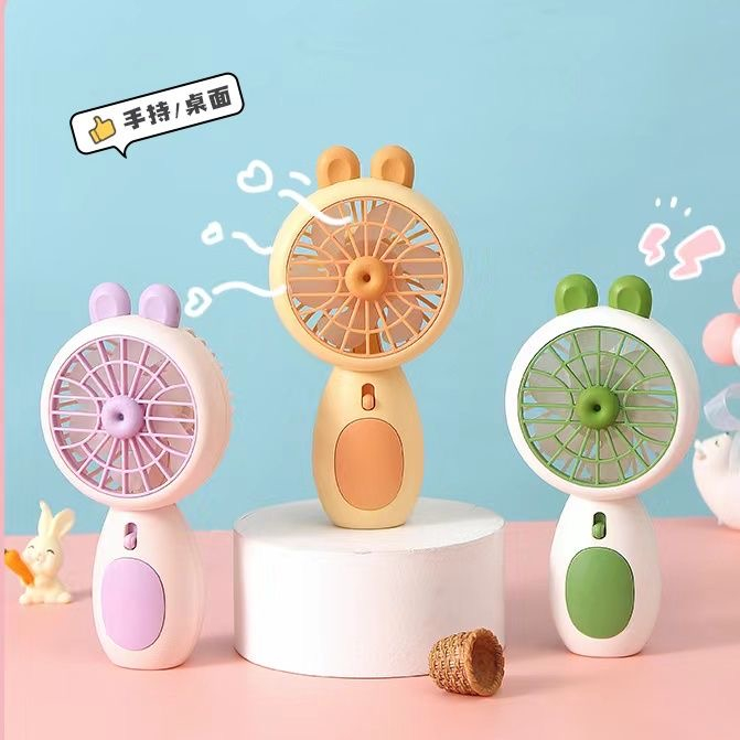 Kipas Genggam Angin Mini Karakter Fan Lucu Handheld USB Rechargeable Portable Kipas Angin