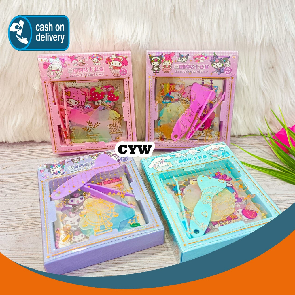 

SET (Sticker, Akrilik, Gantungan rantai, Perata, Penjepit) kode CYW motif sanrio Daily Manual Cute Pattern Decorative Tape Sticker Gift CRAFT COD