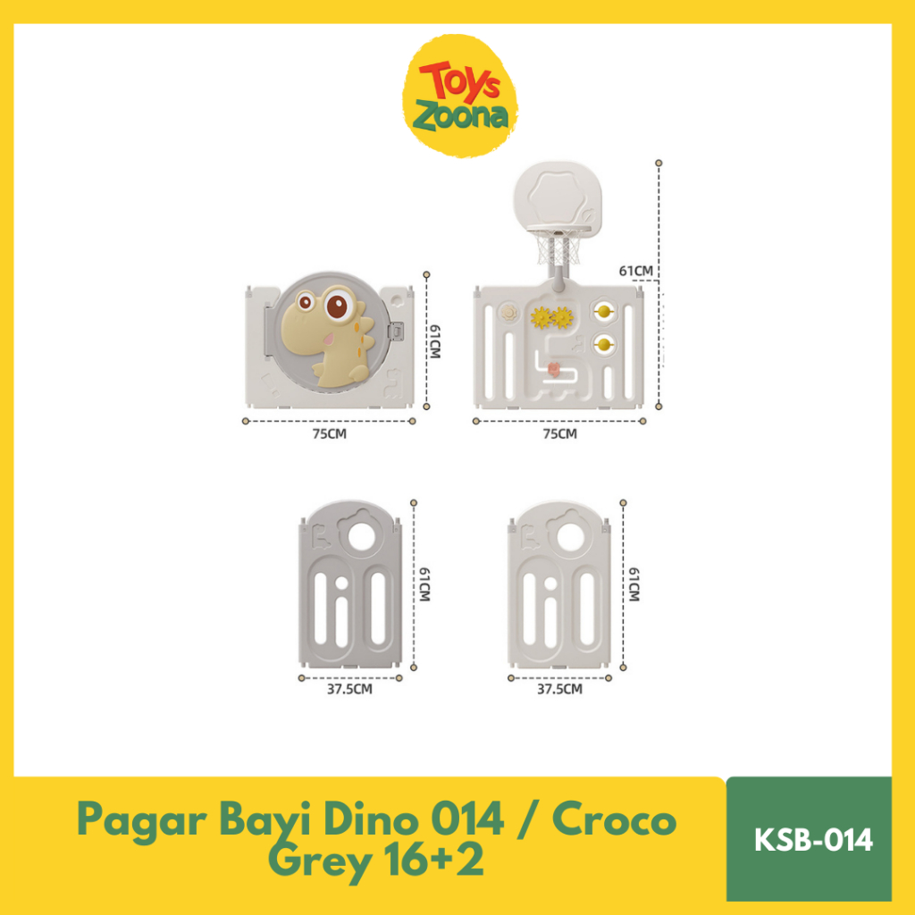 NEW! ToysZoona Pagar Bayi Dino Croco Grey Mainan Anak Dinosaurus