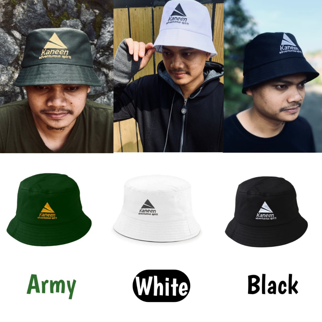 Kaneen Bucket Hat - Topi Bucket Hat Bordir Premium Pria Wanita Model Korea Kekinian Outdoor