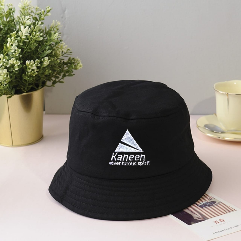 Kaneen Bucket Hat - Topi Bucket Hat Bordir Premium Pria Wanita Model Korea Kekinian Outdoor