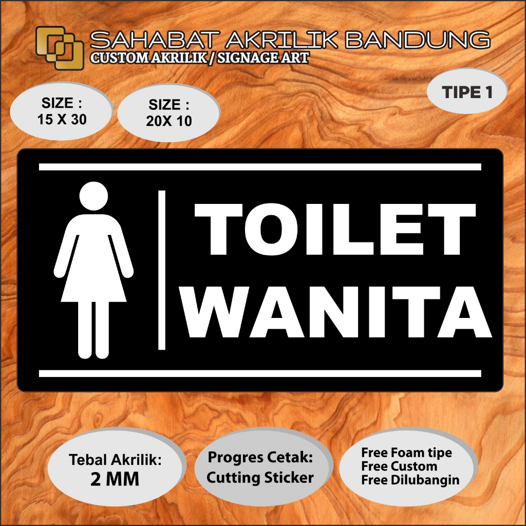 

AKRILIK SIGN TOILET WANITA TIPE 1