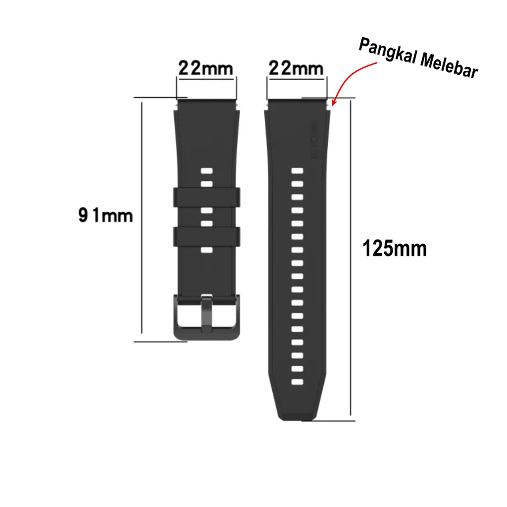 T2P 22mm Strap Smartwatch Digitec Explora - Tali Jam Tangan Pin Quick Release