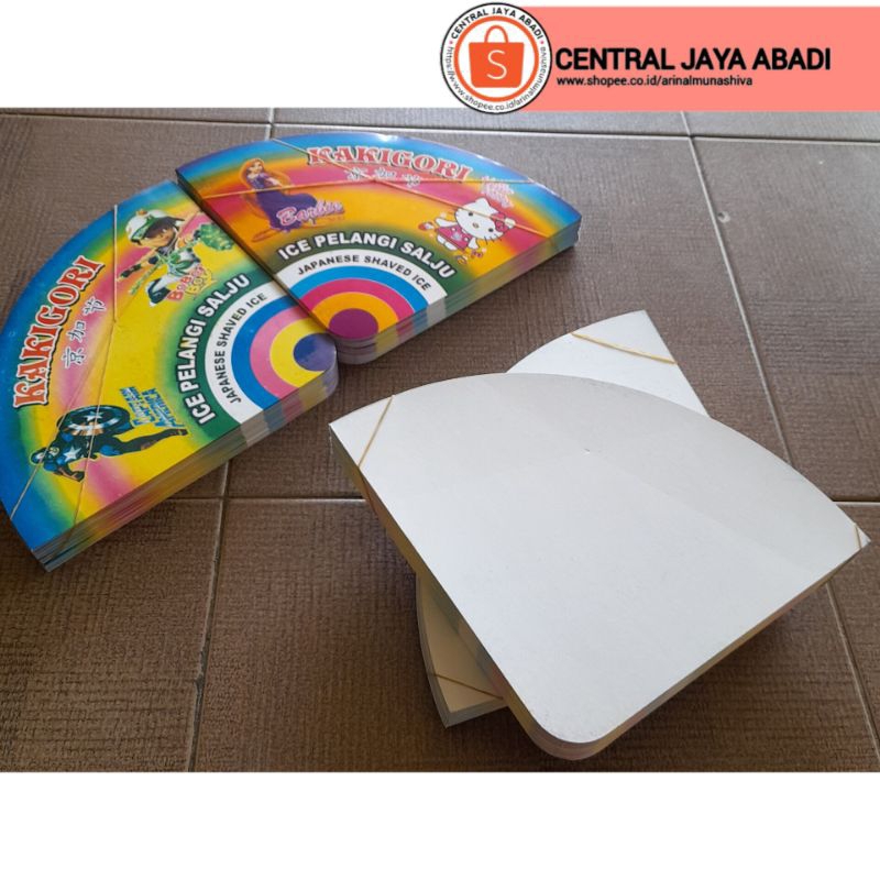 

200 LEMBAR KERTAS ES SALJU VIRAL | BUNGKUS KERTAS ES PELANGI PRODUK TERBARU | KEMASAN ES KAKIGORI BAHAN IVORY PUTIH HIGH QUALITY | CONTONG ES SERUT | ARINA SHIVA GROUP 258