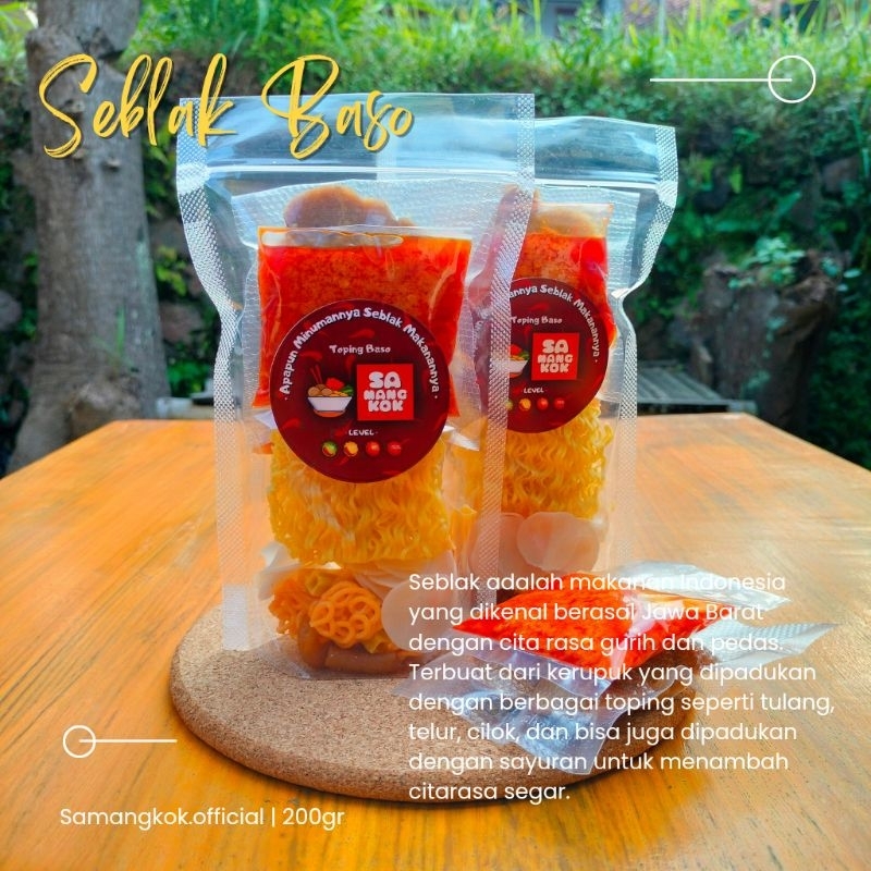 Seblak instan samangkok toping Baso / seblak instan murah